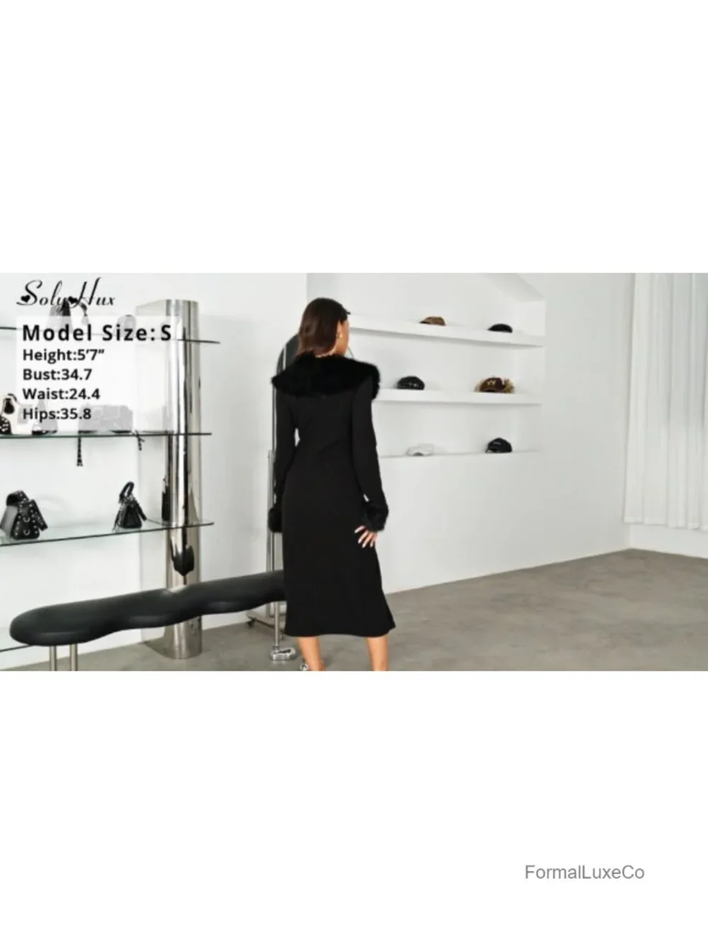 Y2K Long Cardigan with Faux Fur Trim Open Front Knit Sweater